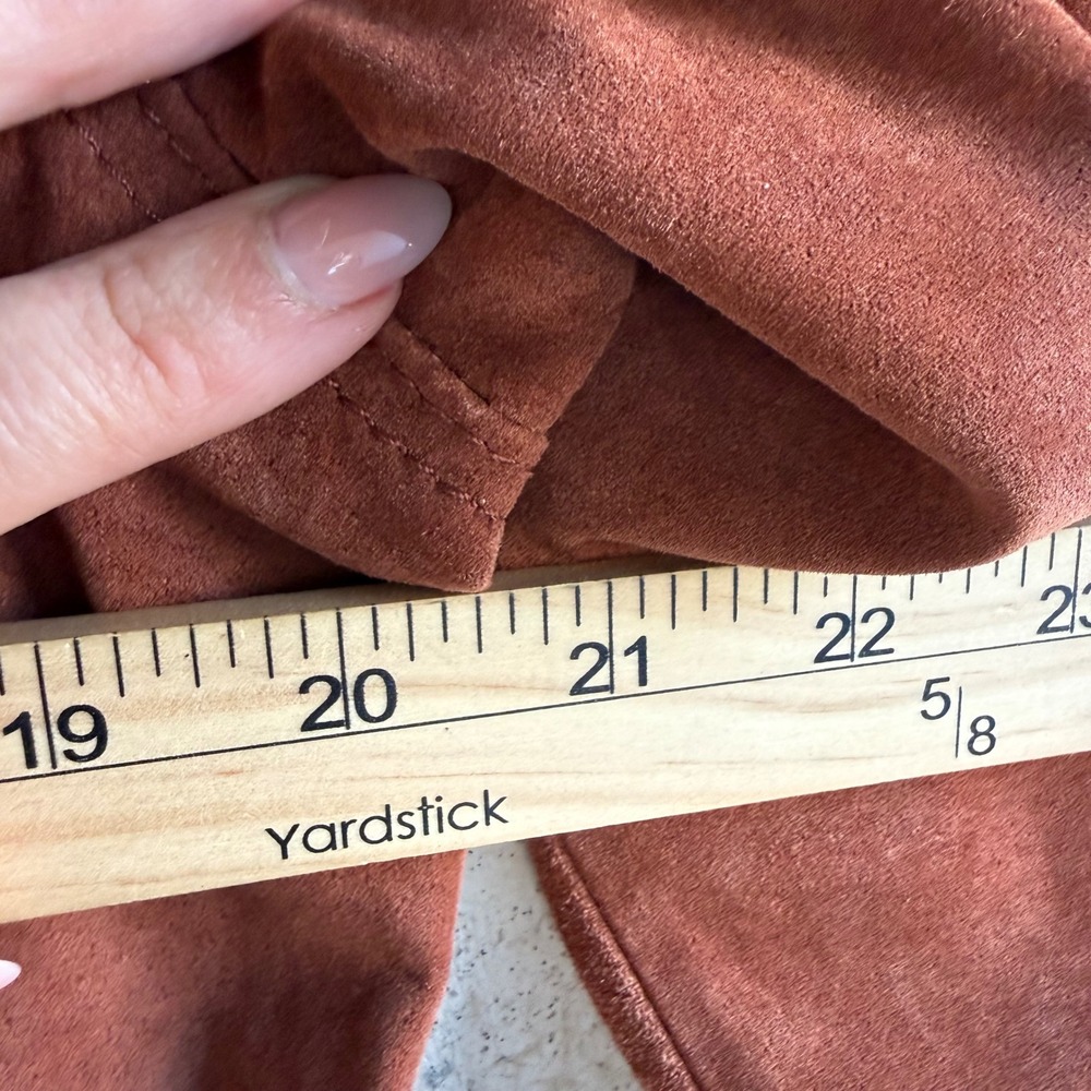 Vintage Suede Leather Jacket 90s Western Boho Rust Cognac Bernardo Womens M - Picture 9 of 11
